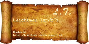 Leichtman Taráz névjegykártya